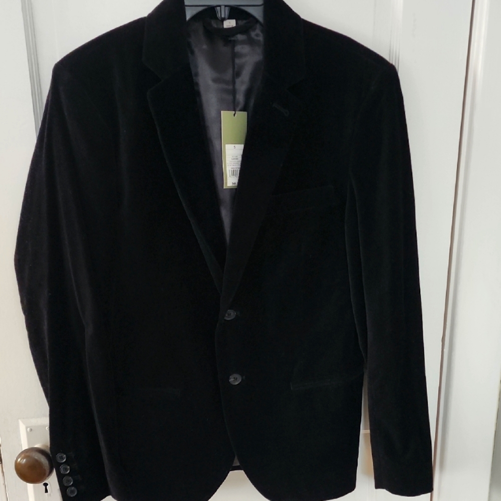 Goodfellow & Co Black Velvet Blazer with Notched Lapel